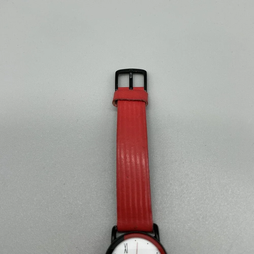 Pulsar V233-0100 Womens Watch 23mm White Dial Red Leather Quartz New Battery